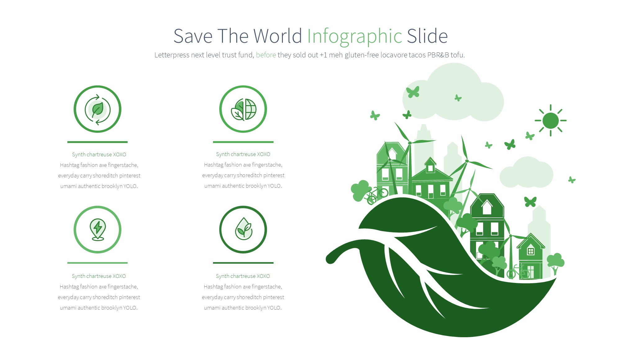 绿色环保图形信息图示PPT模板