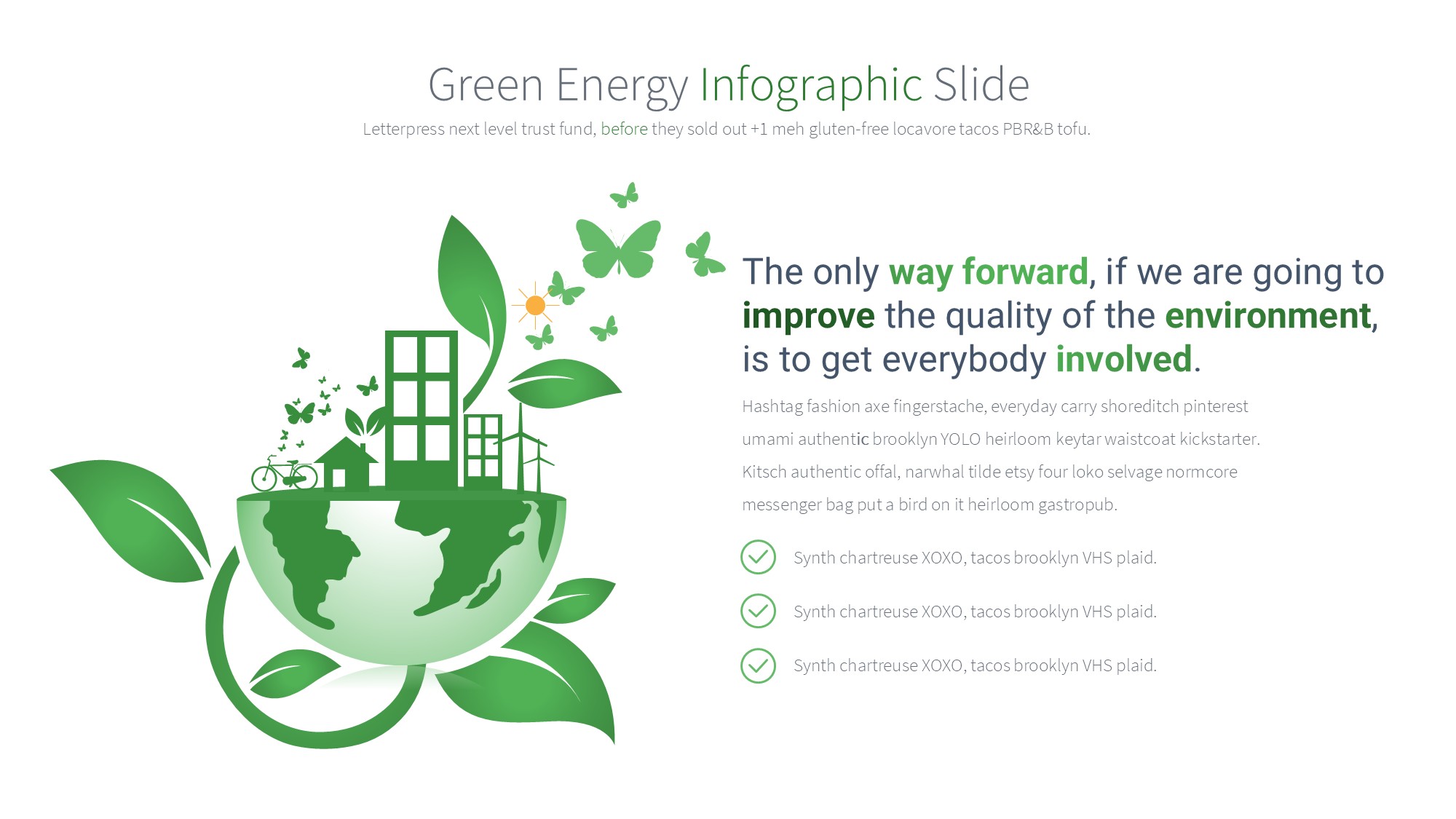 绿色环保图形信息图示PPT模板