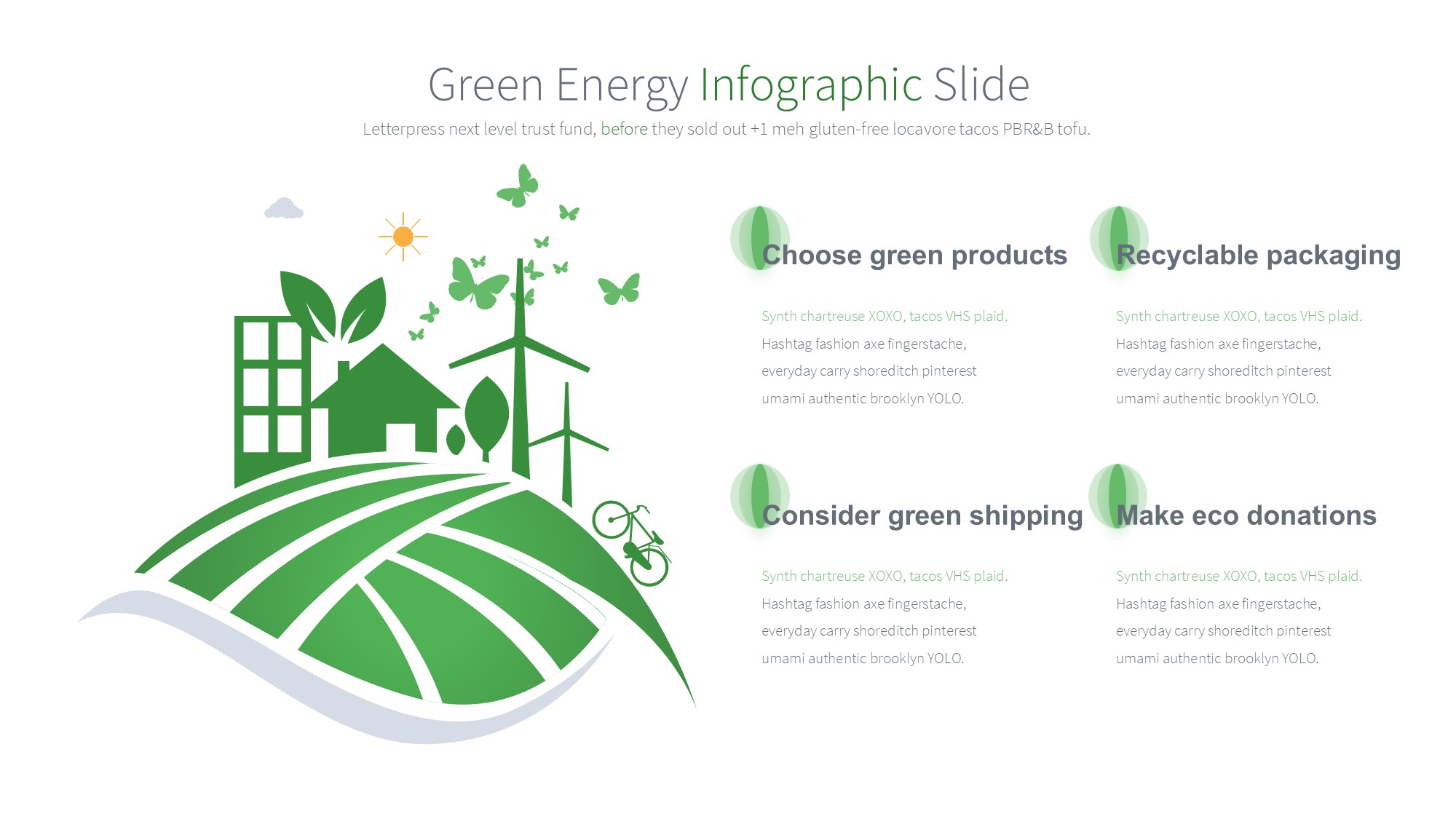 绿色环保图形信息图示PPT模板