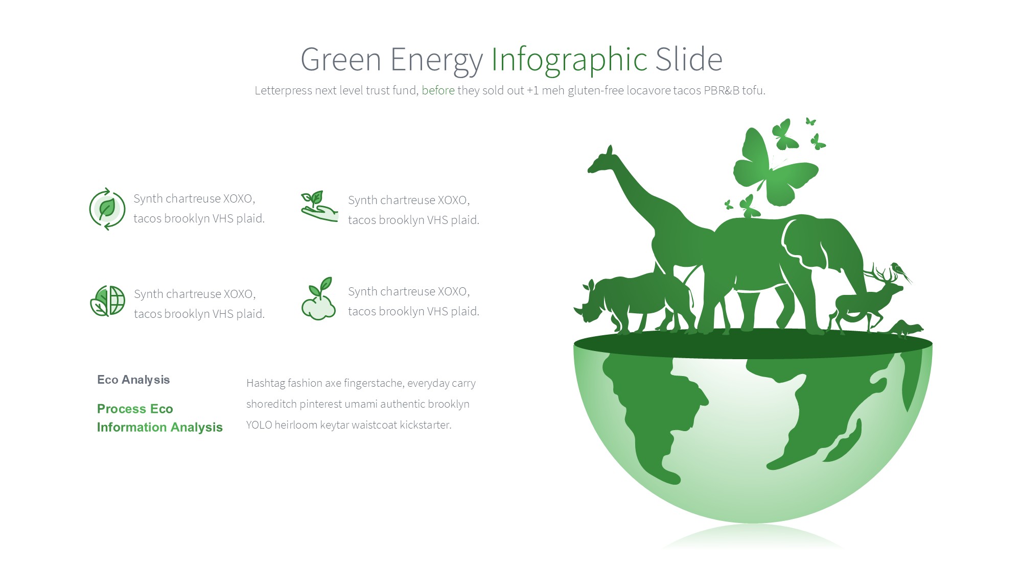 绿色环保图形信息图示PPT模板