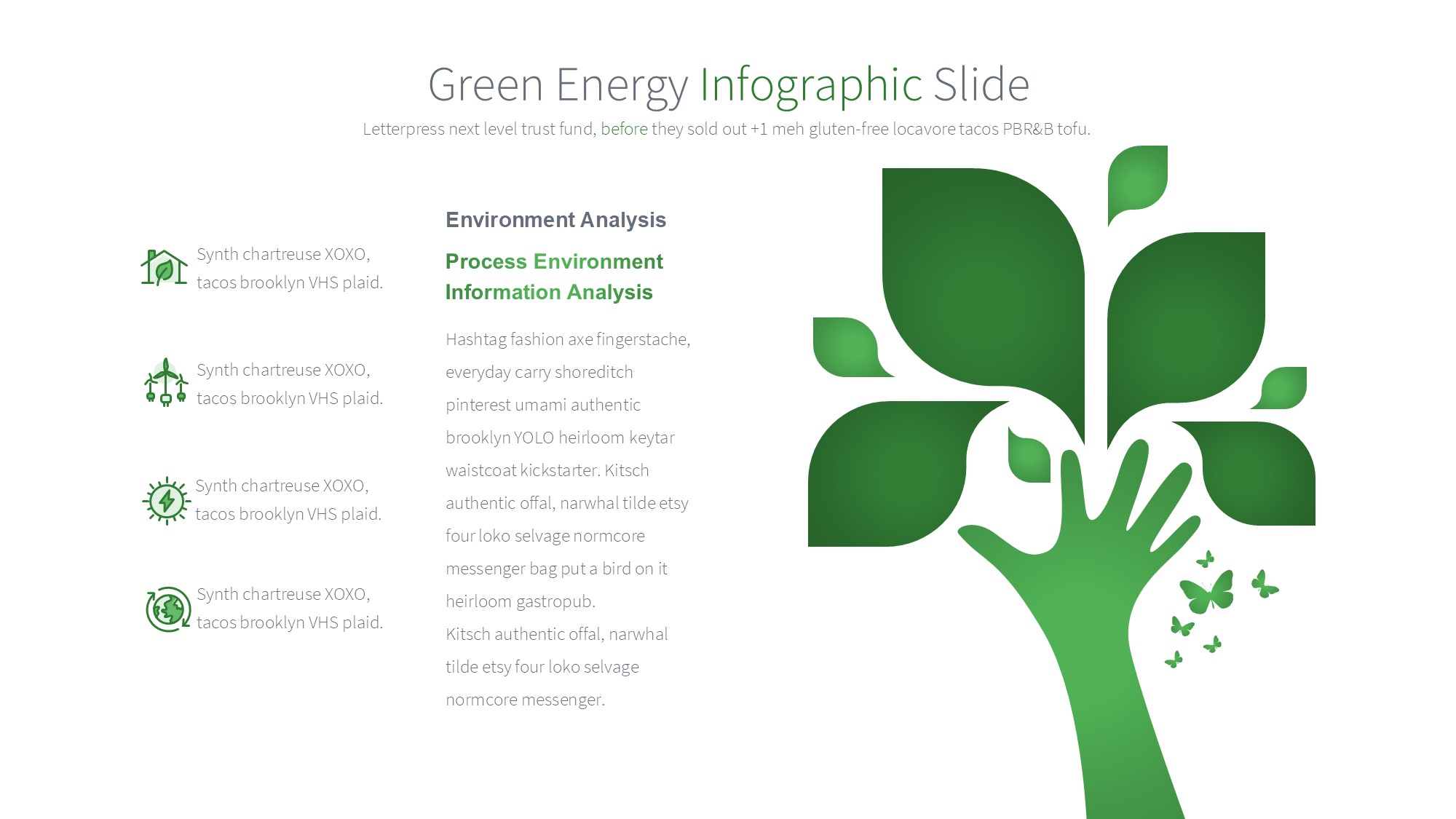 绿色环保图形信息图示PPT模板