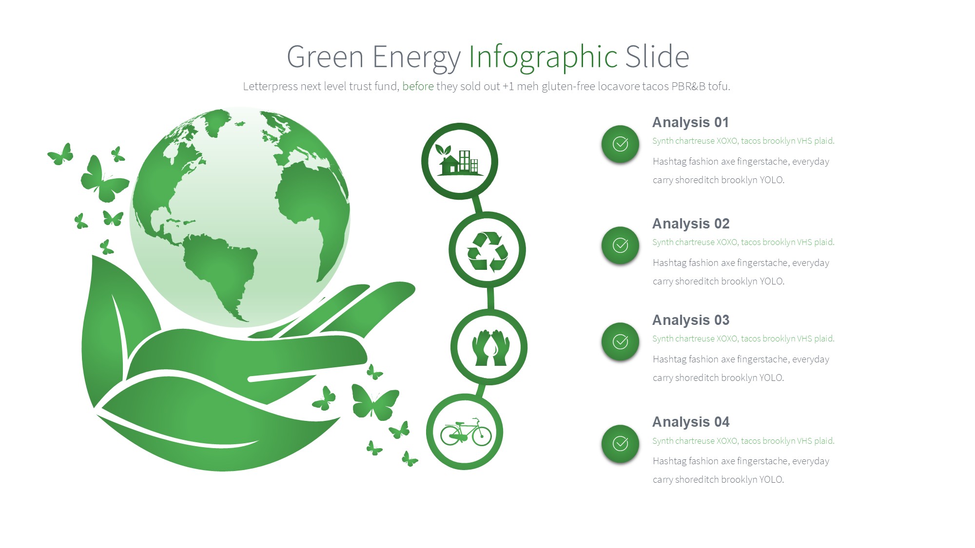 绿色环保图形信息图示PPT模板