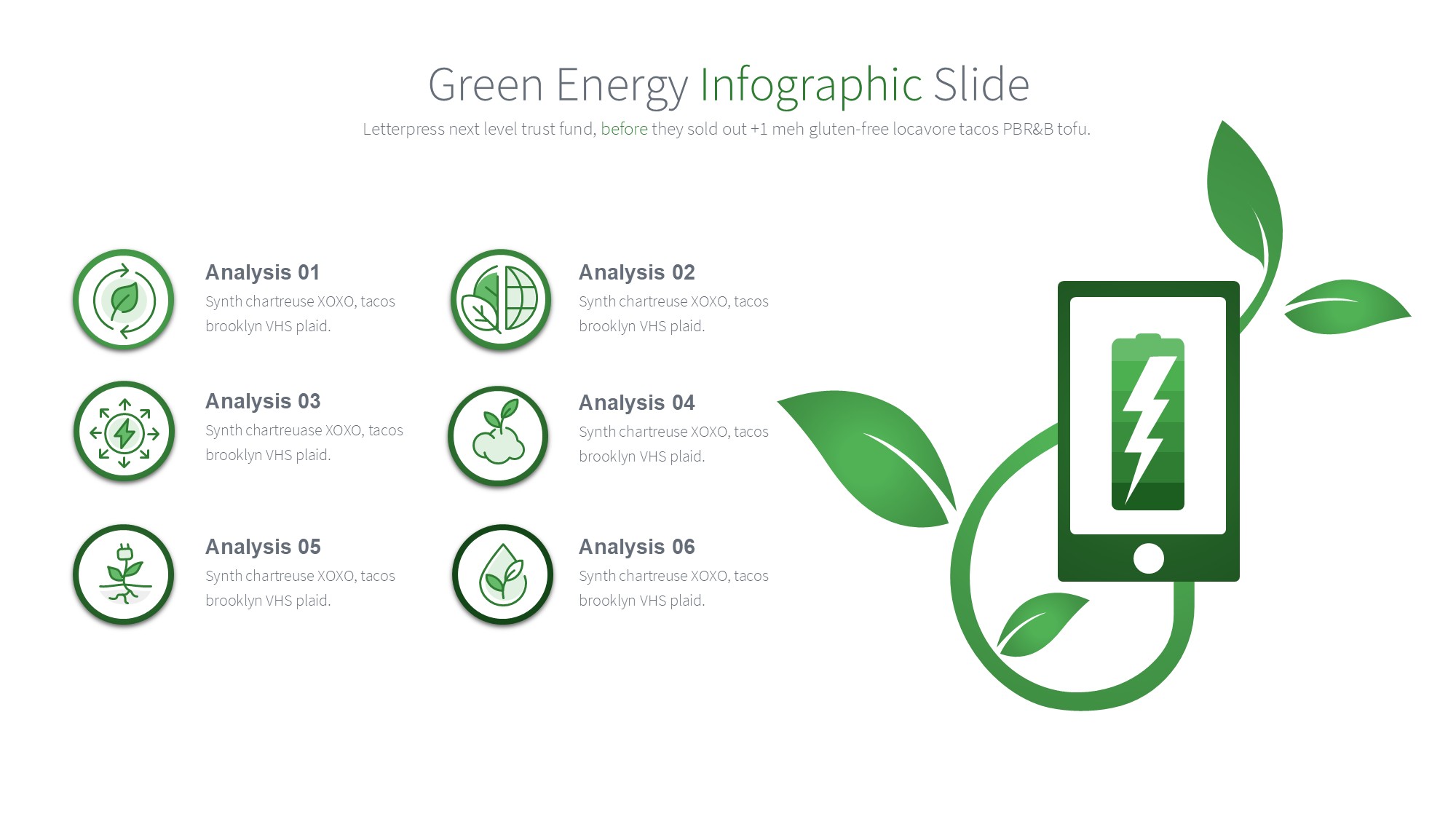 绿色环保图形信息图示PPT模板