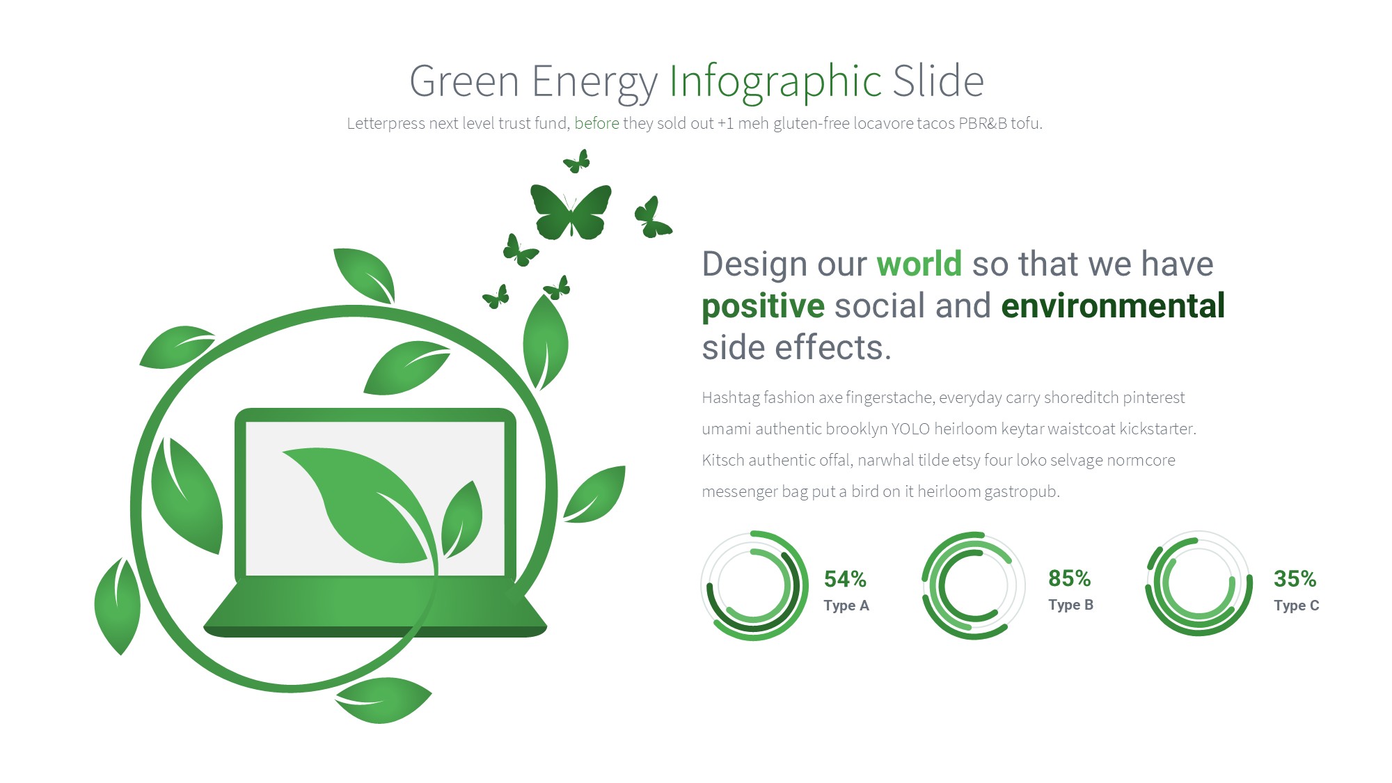 绿色环保图形信息图示PPT模板