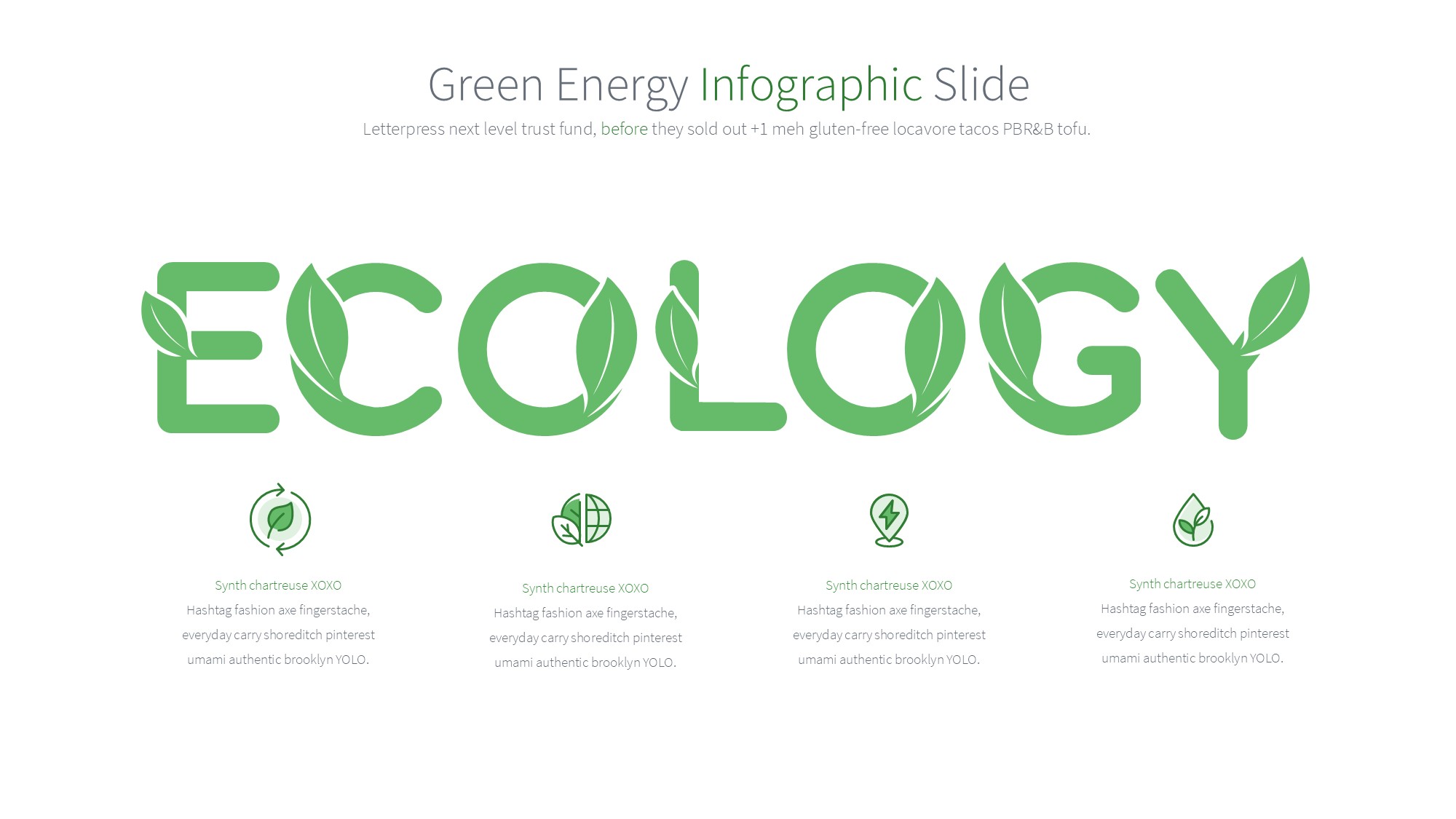 绿色环保图形信息图示PPT模板