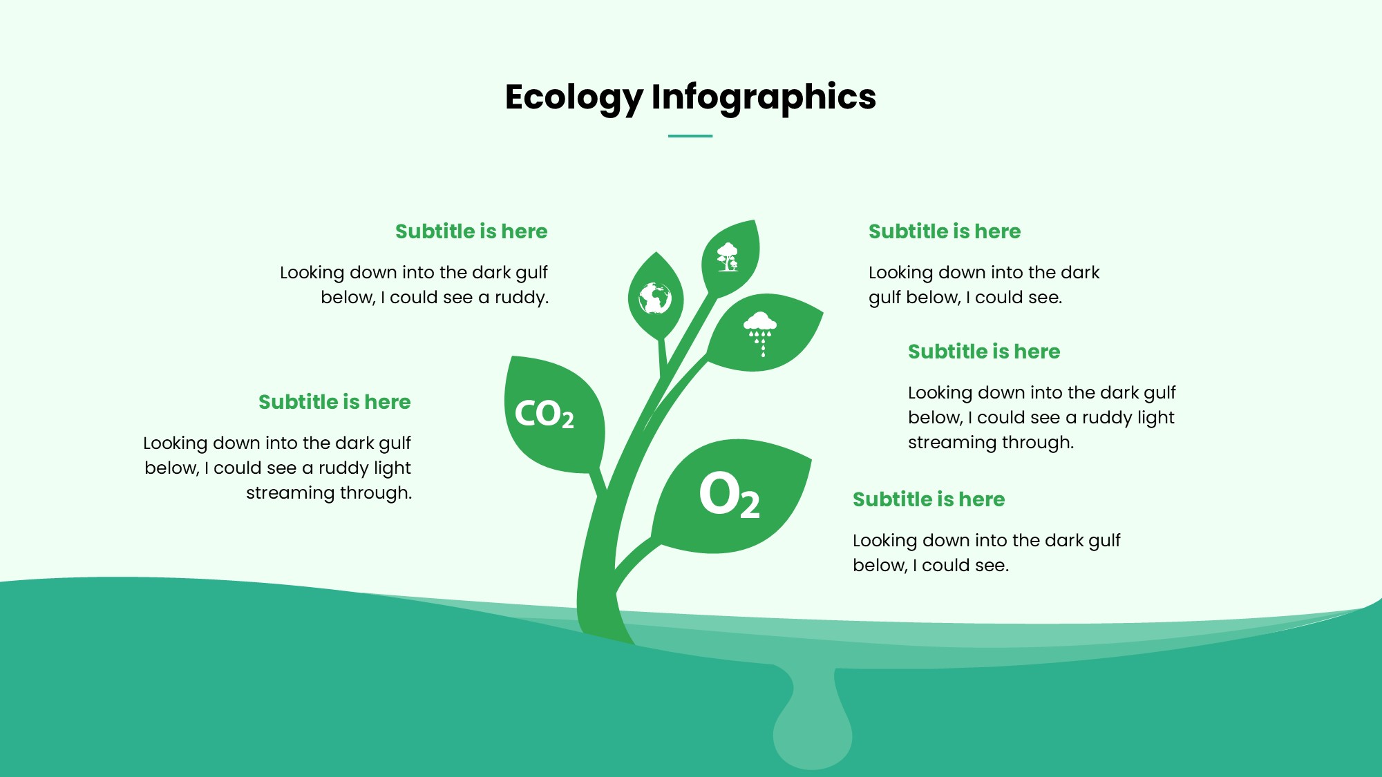 绿色环保图形信息图示PPT模板
