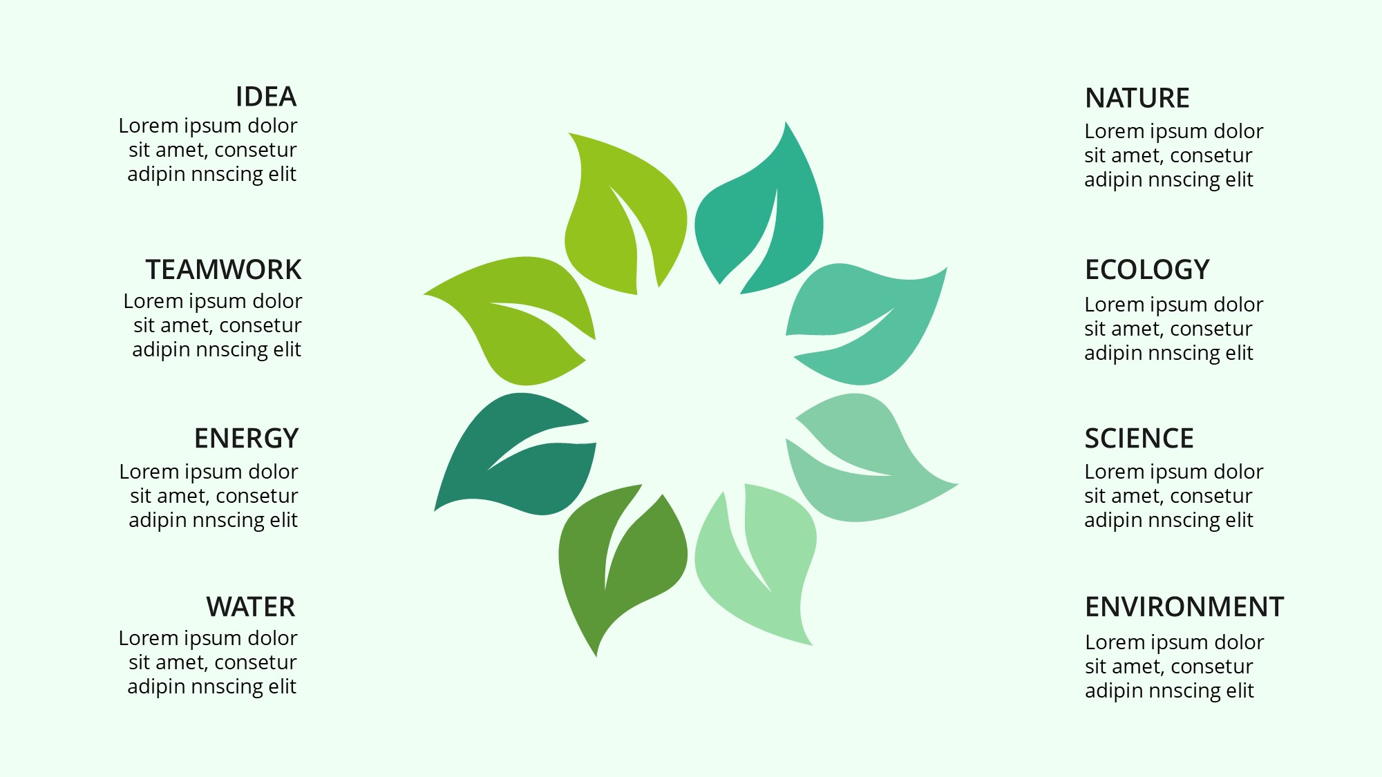 绿色环保图形信息图示PPT模板