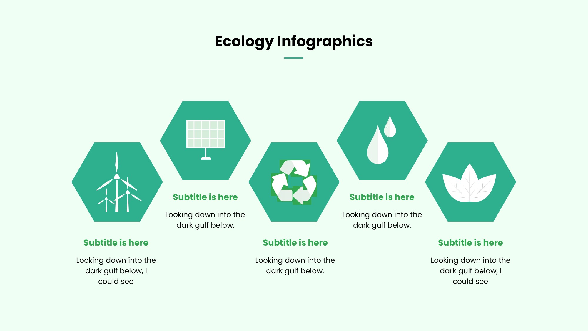 绿色环保图形信息图示PPT模板