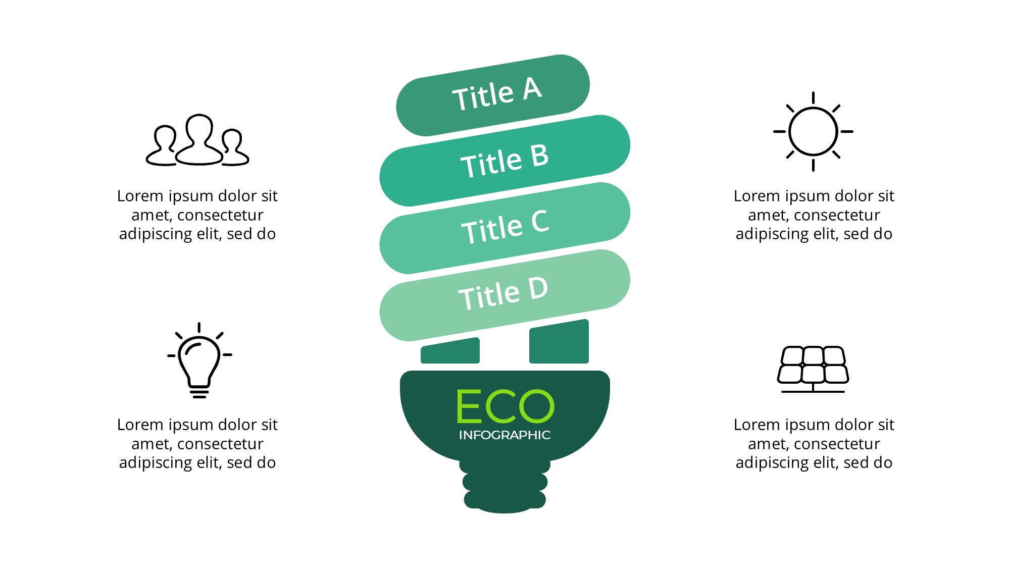 绿色环保图形信息图示PPT模板