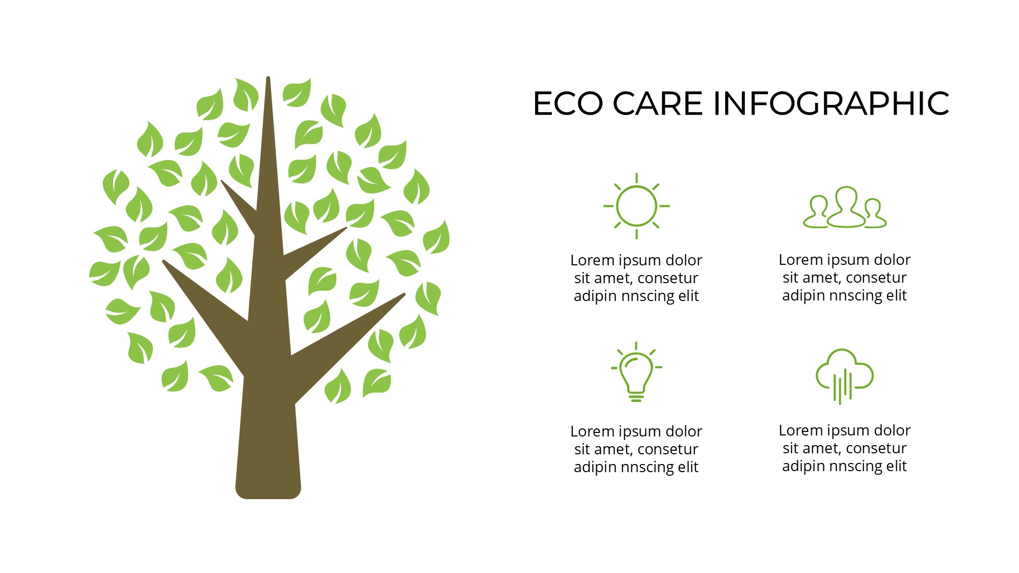 绿色环保图形信息图示PPT模板