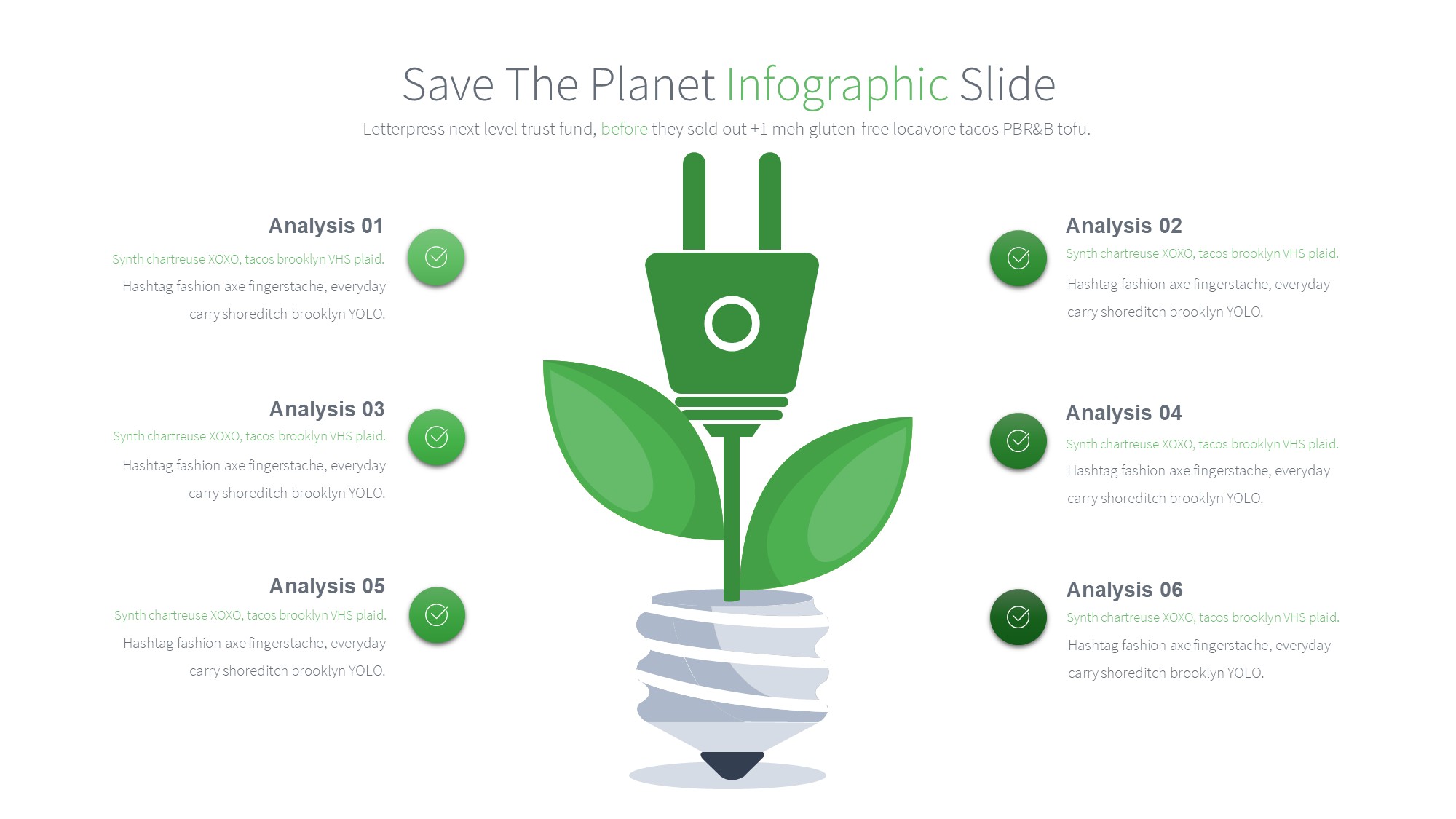 绿色环保图形信息图示PPT模板