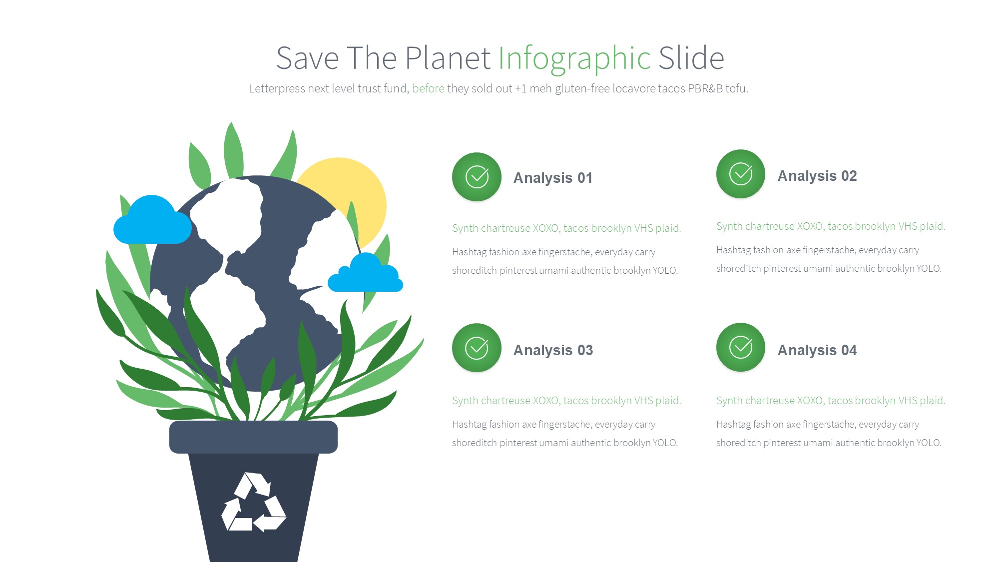 绿色环保图形信息图示PPT模板