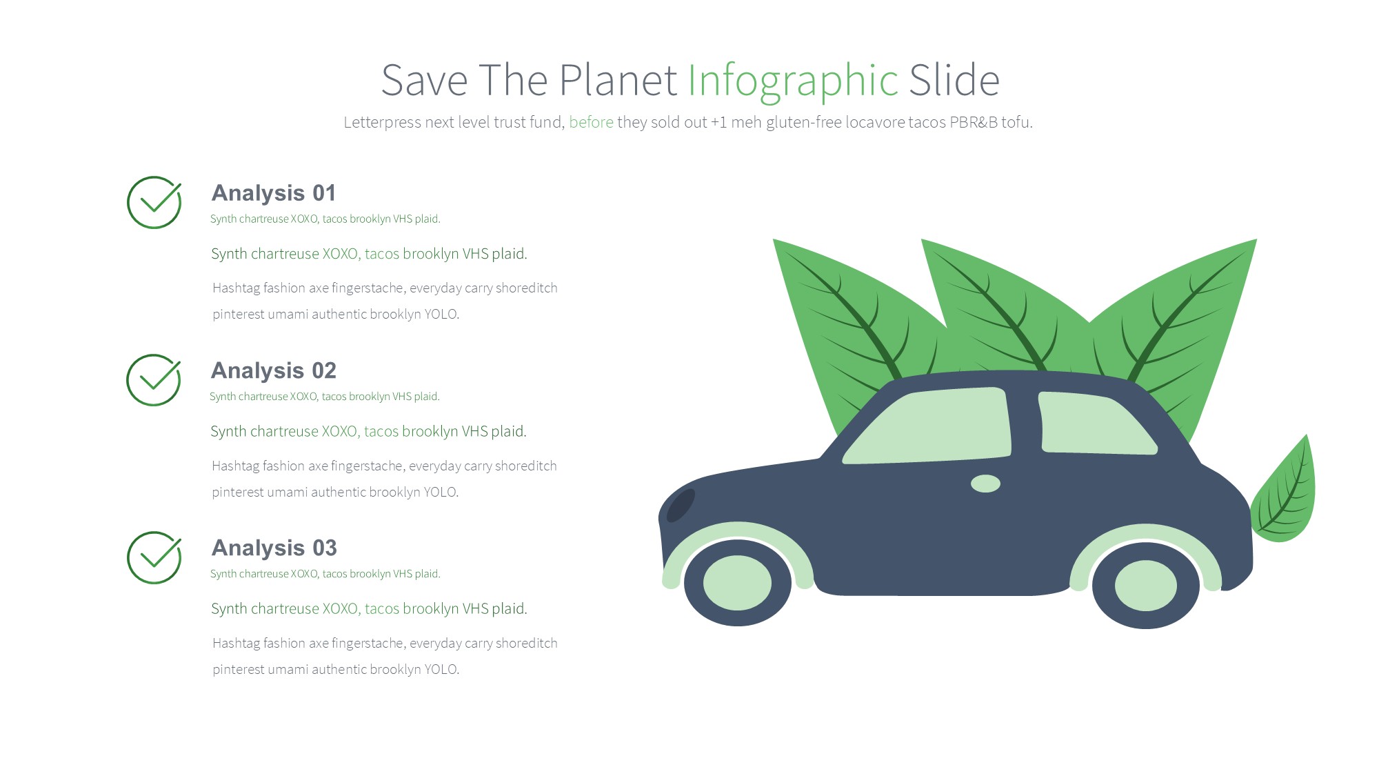 绿色环保图形信息图示PPT模板