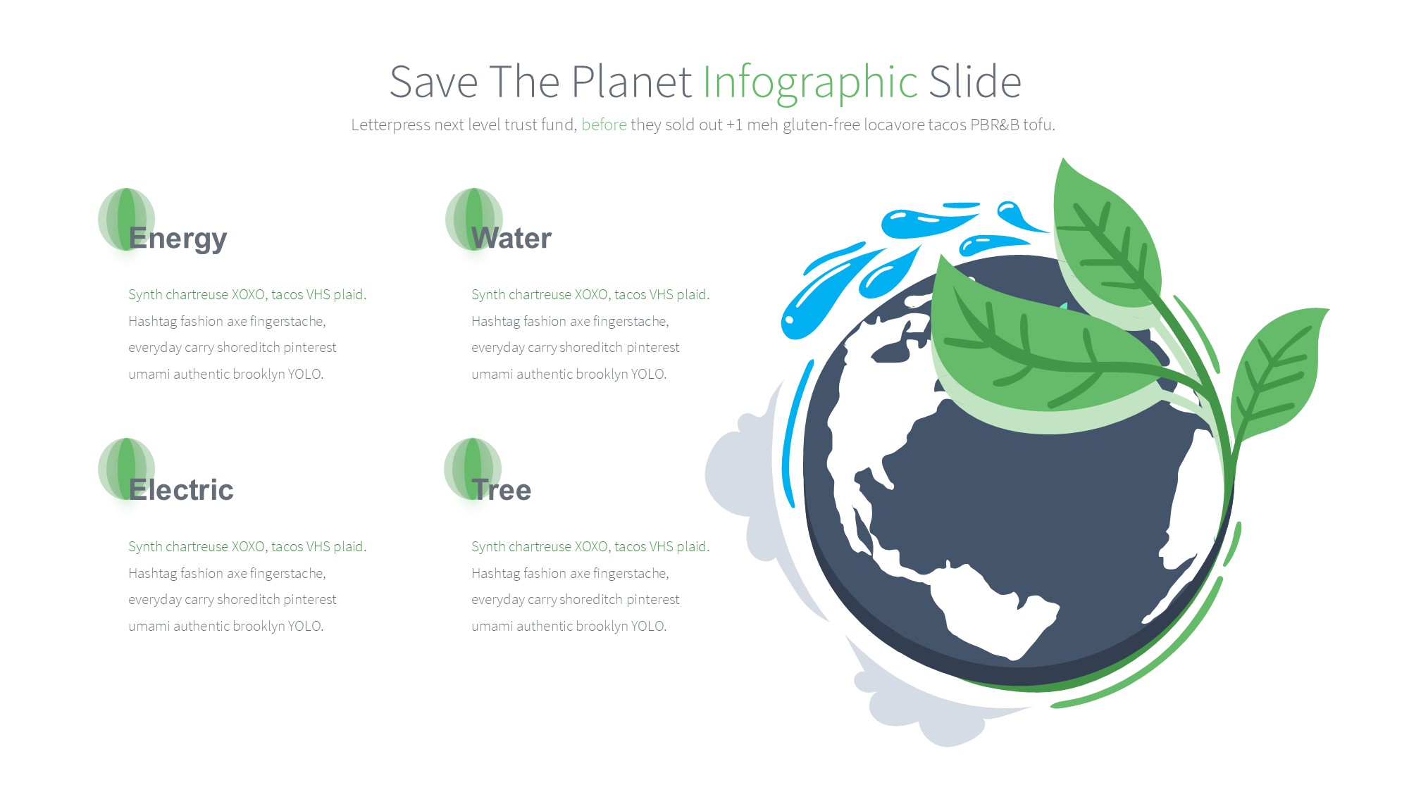 绿色环保图形信息图示PPT模板