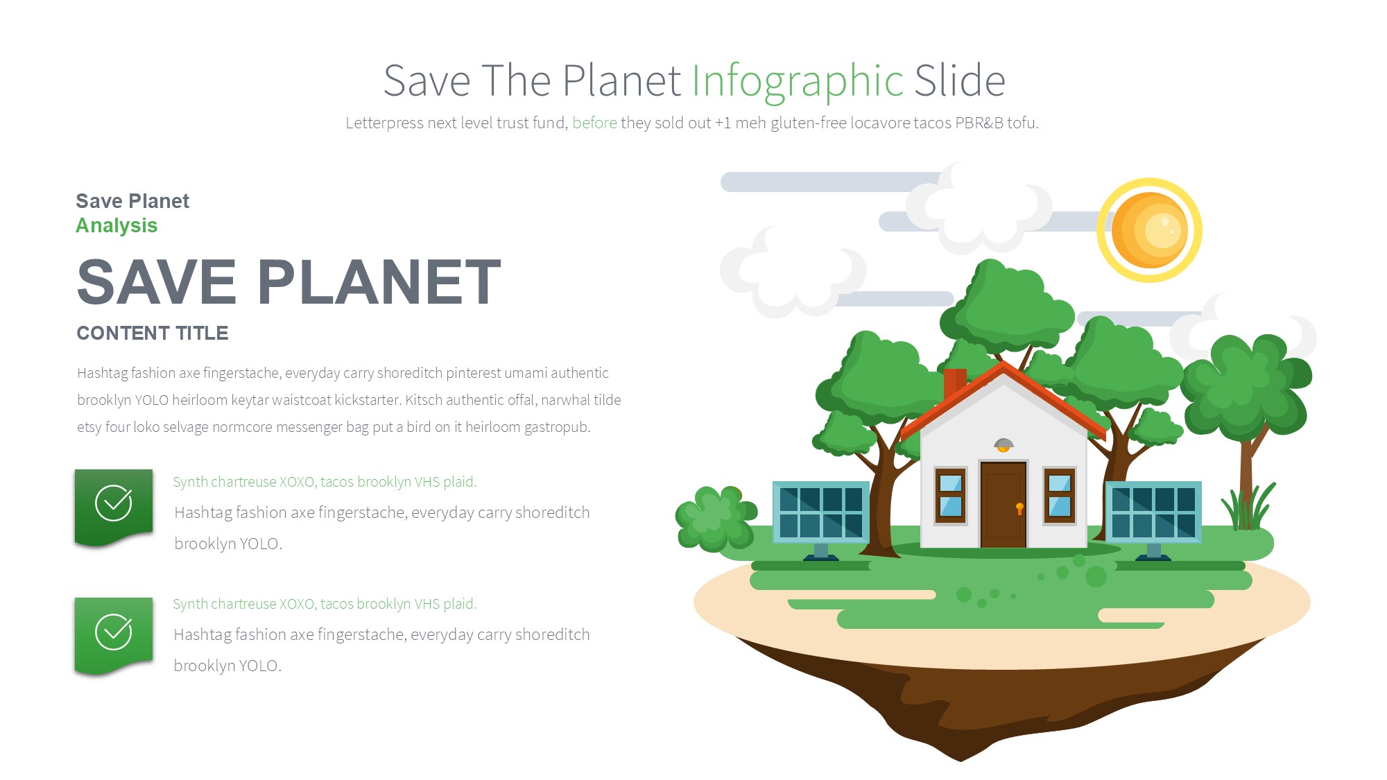 绿色环保图形信息图示PPT模板