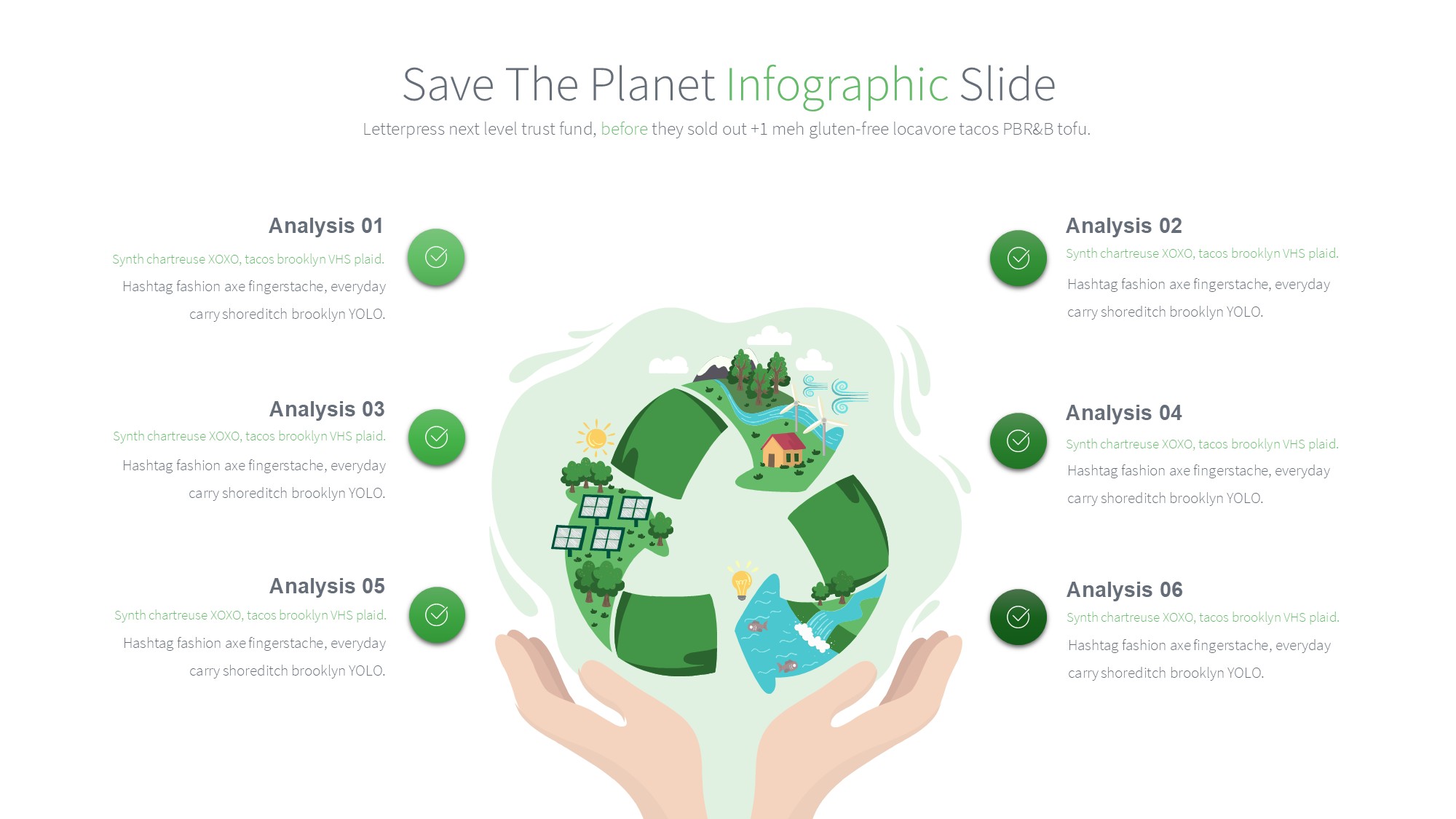 绿色环保图形信息图示PPT模板