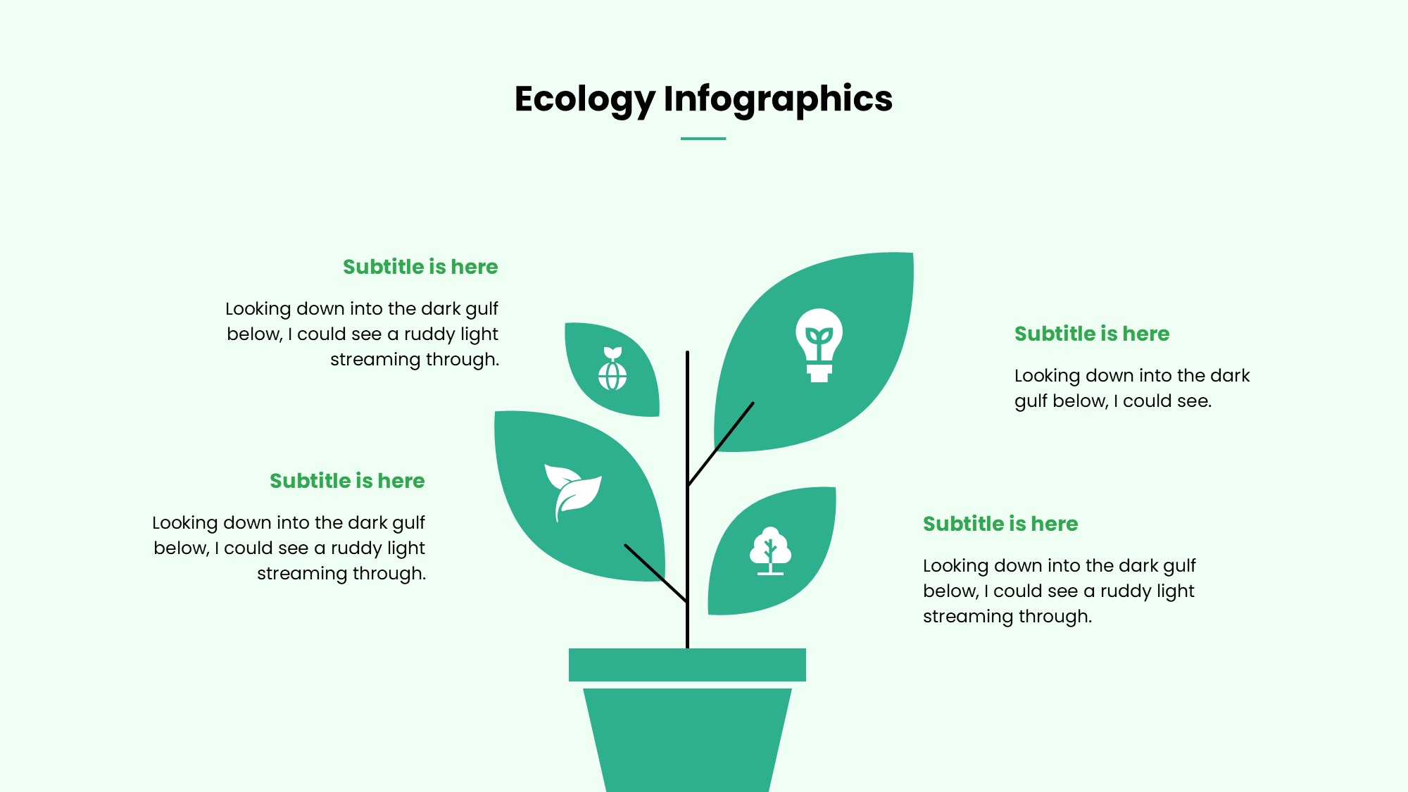 绿色环保图形信息图示PPT模板