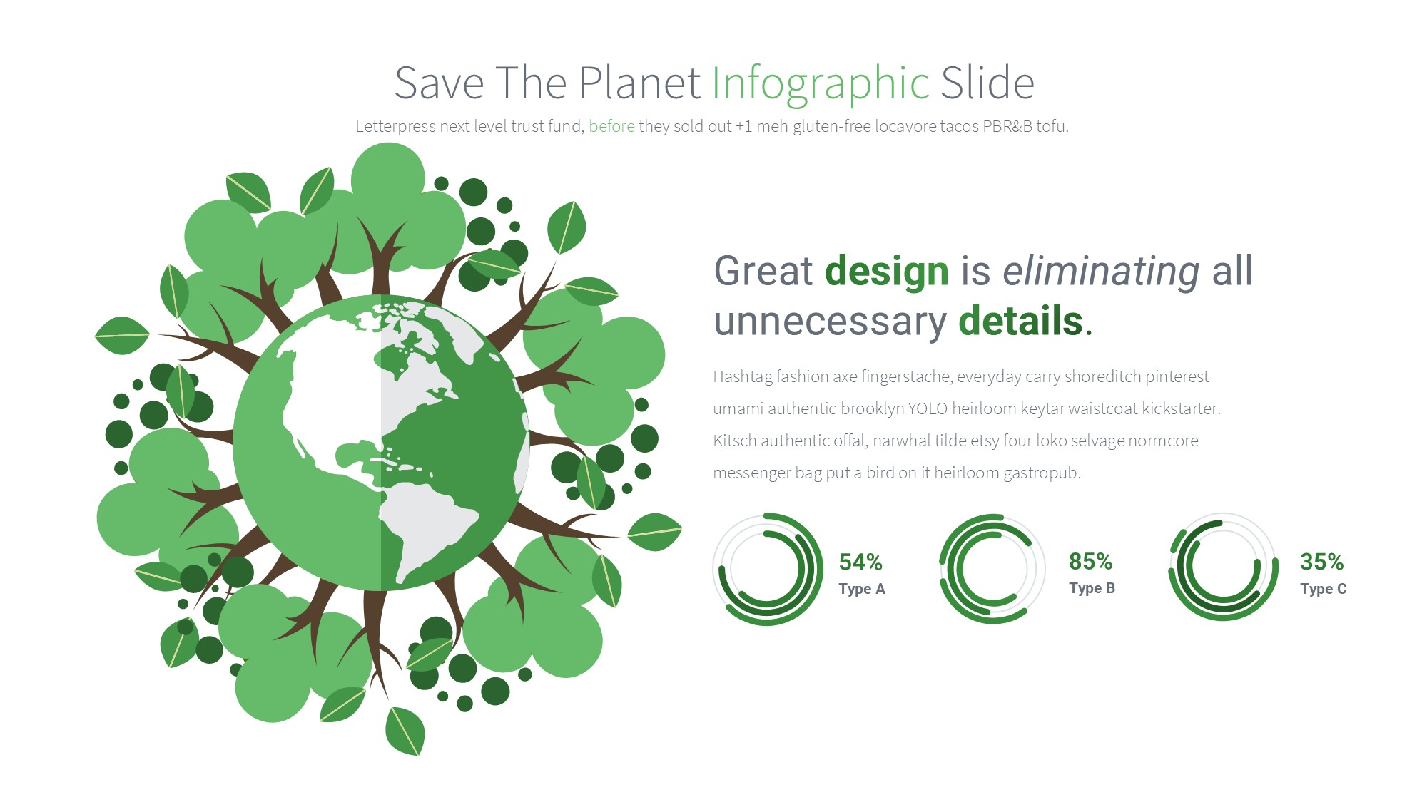 绿色环保图形信息图示PPT模板