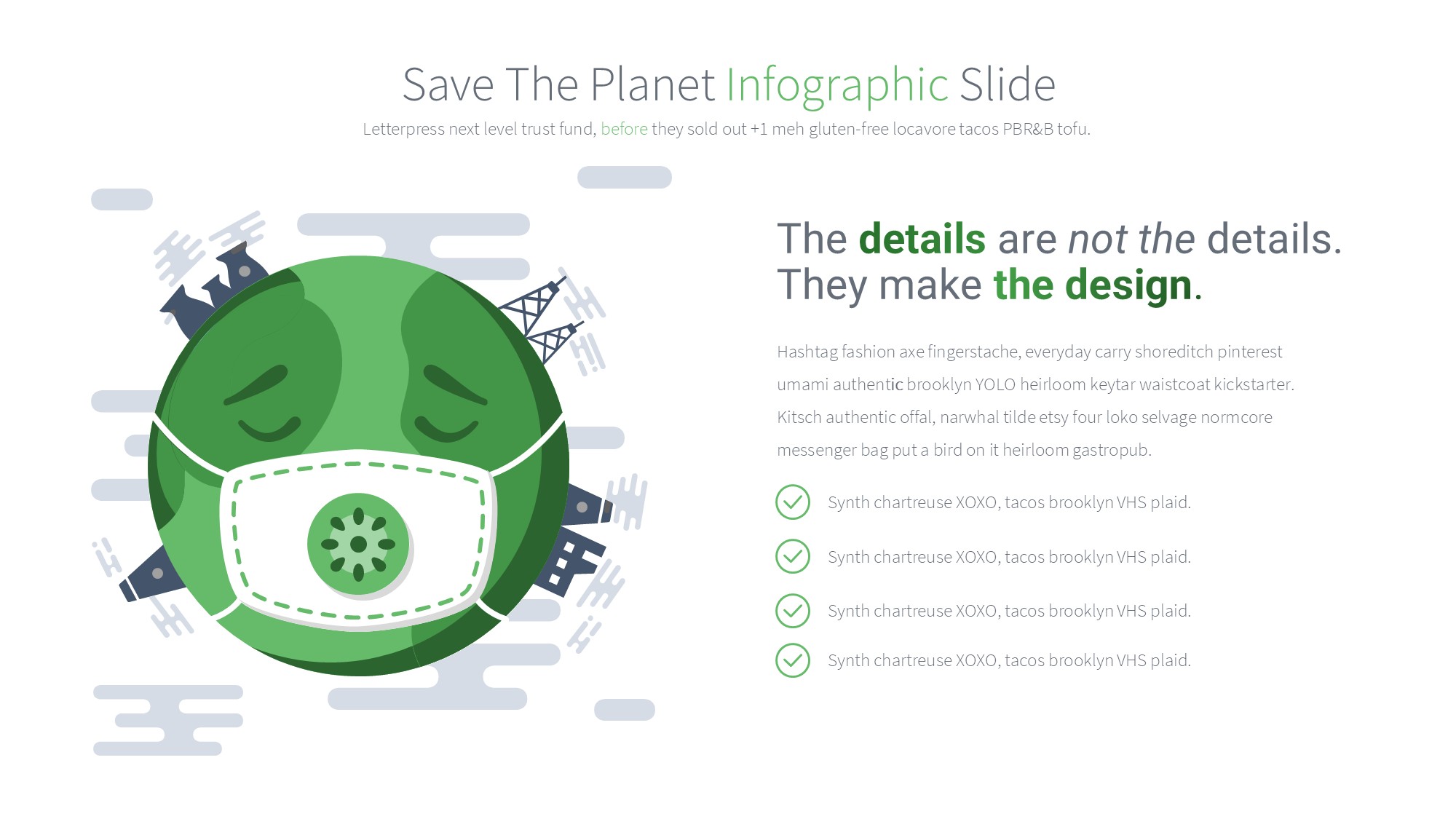 绿色环保图形信息图示PPT模板