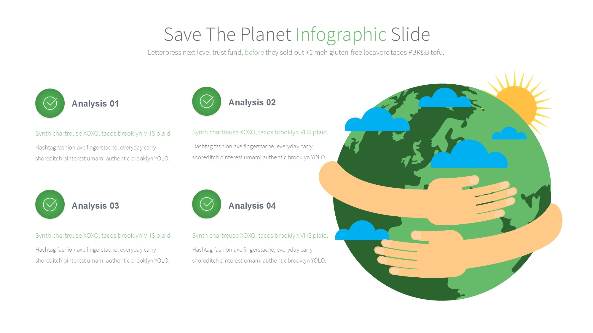 绿色环保图形信息图示PPT模板