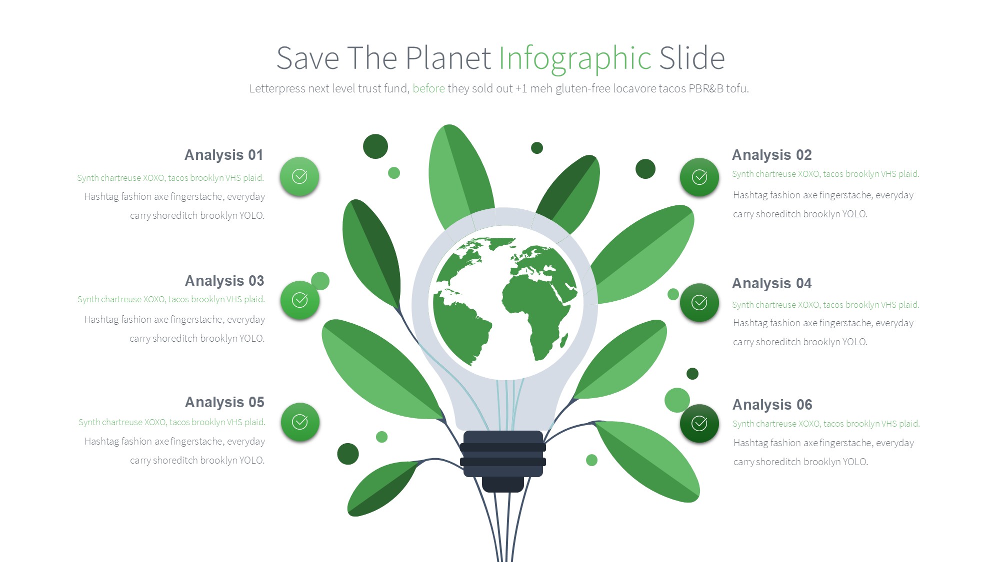 绿色环保图形信息图示PPT模板