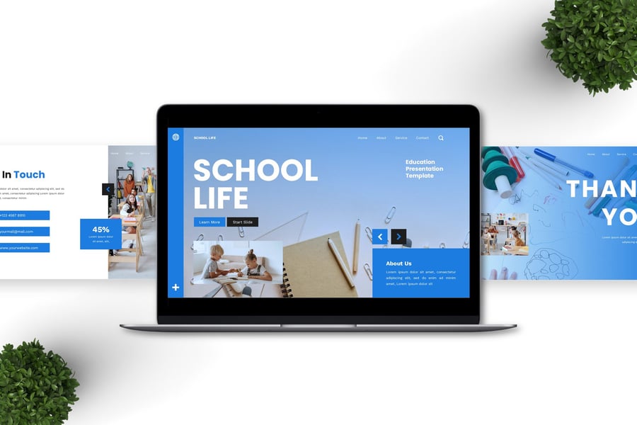 学校生活 – 教育PPT模板 (PPTX)