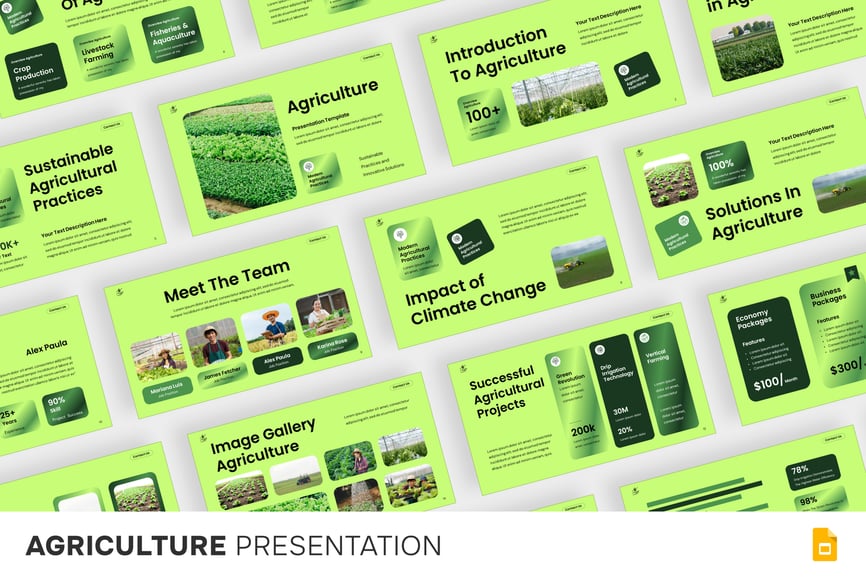 绿色农业PPT模板 (PPTX)
