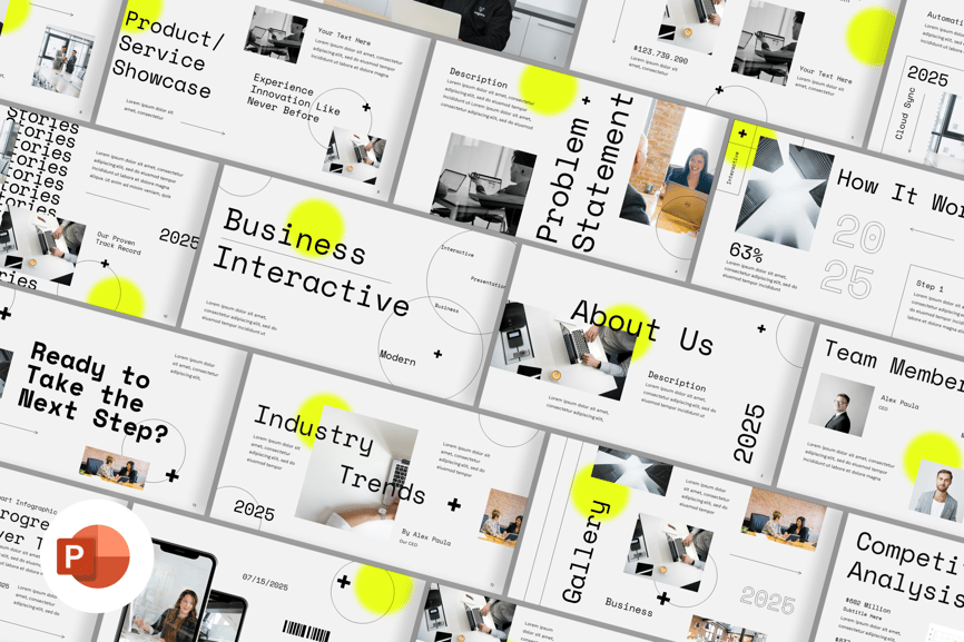 商业互动PPT模板 (PPTX)