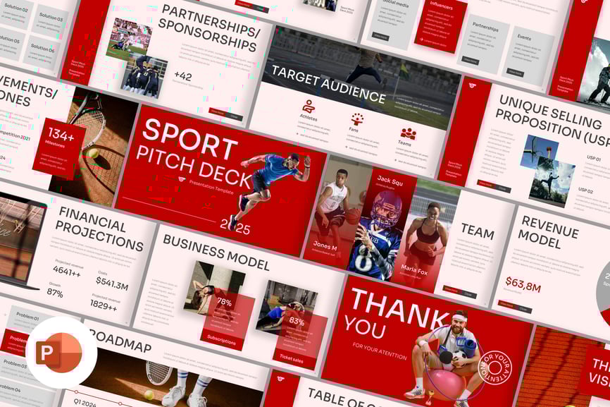 体育宣传材料PPT模板 (PPTX)