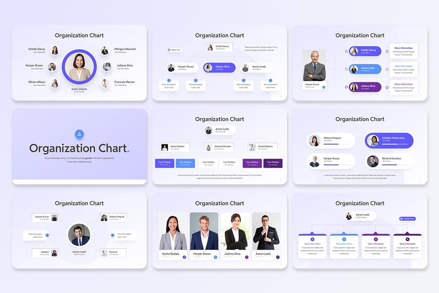 组织架构图PPT模板 (PPTX)