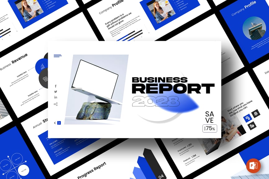 业务报告PPT模板 (PPTX)
