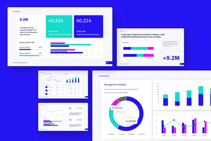 KPI仪表板PPT模板 (PPTX)