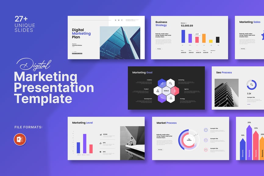 数字营销计划 PPT模板 (PPTX)