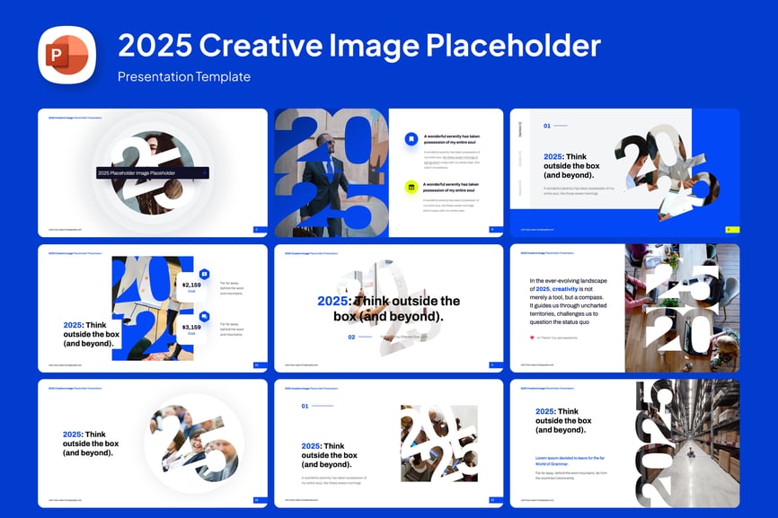 2025创意图像占位符PPT模板 (PPTX)