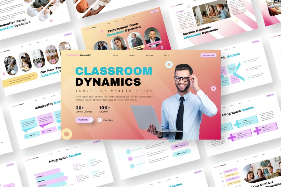 教室动态 – 教育PPT模板 (PPTX)