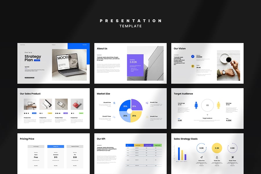 销售策略计划演示模板PPT模板 (PPTX)