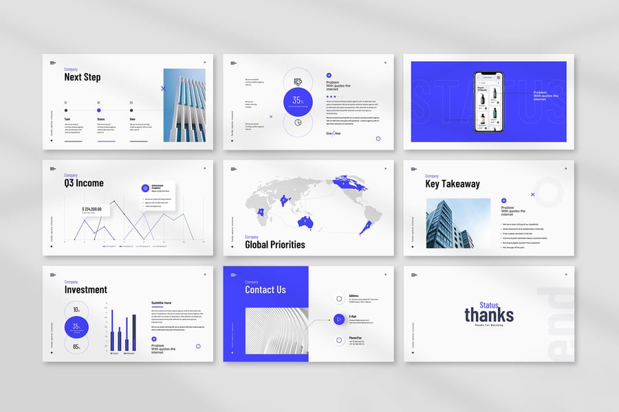 项目状态报告PPT模板 (PPTX)