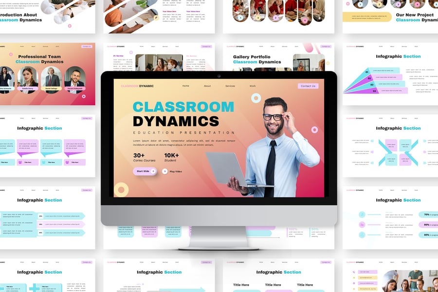 教室动态 – 教育PPT模板 (PPTX)