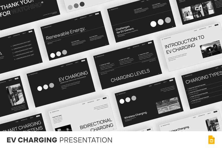 电动汽车充电PPT模板 (PPTX)