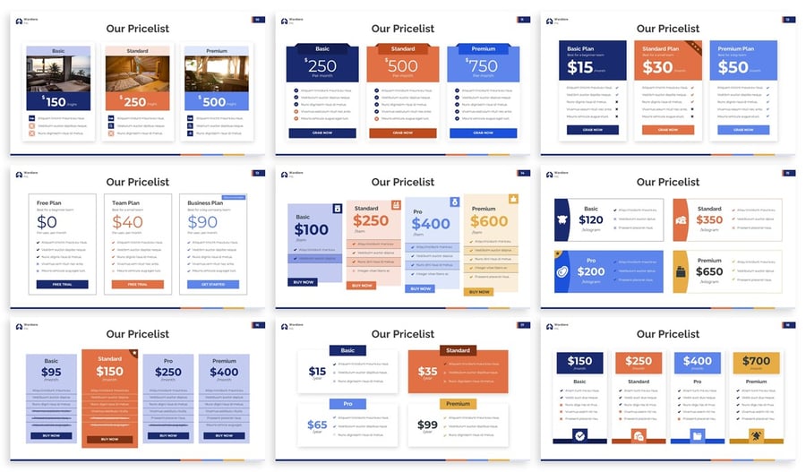 信息图定价PPT模板 (PPT,PPTX)