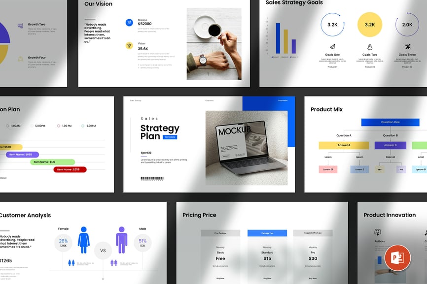 销售策略计划演示模板PPT模板 (PPTX)