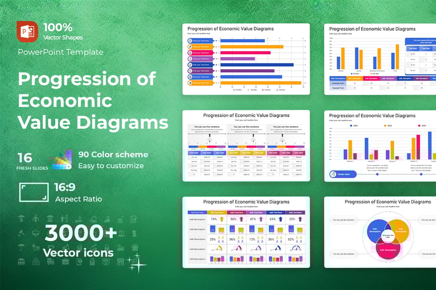 经济价值图的进程PPT模板 (PPTX)