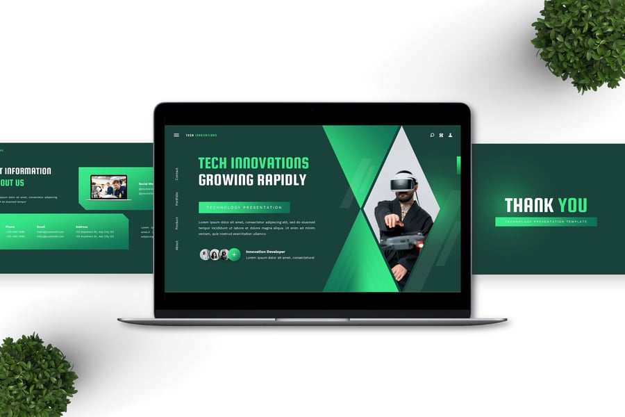 技术创新 – 技术PPT模板 (PPTX)