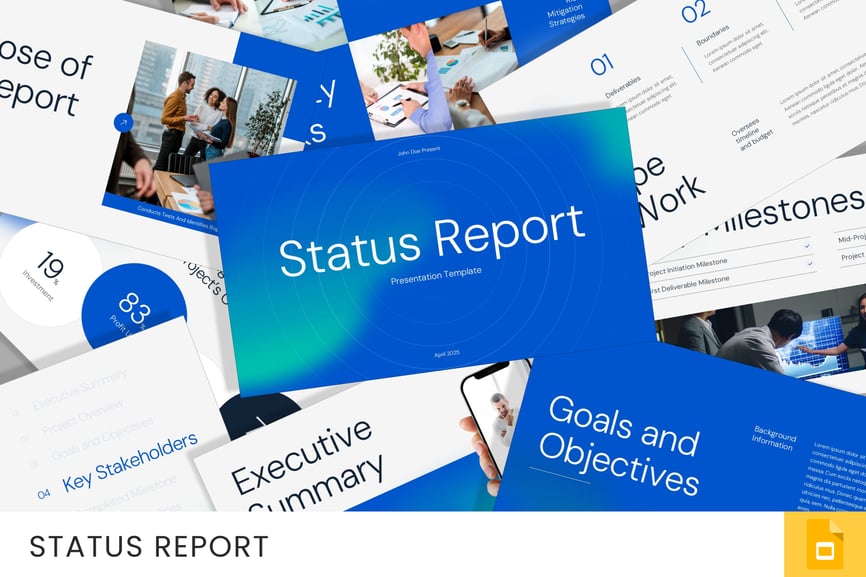 状态报告PPT模板 (PPTX)