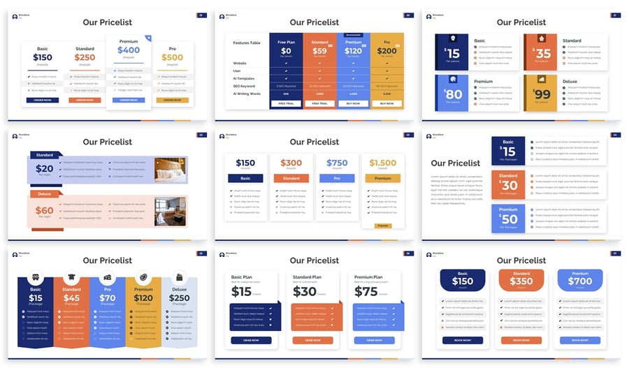 信息图定价PPT模板 (PPT,PPTX)