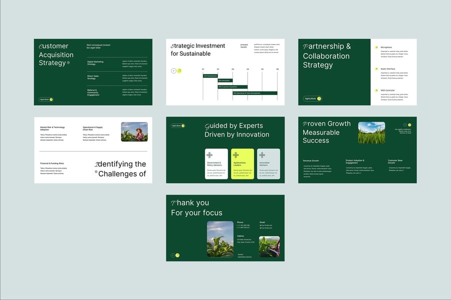 绿白色现代农业俯仰甲板PPT模板 (PPT,PPTX)