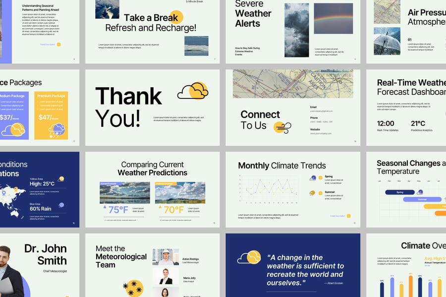 天气预报结束PPT模板 (PPTX)