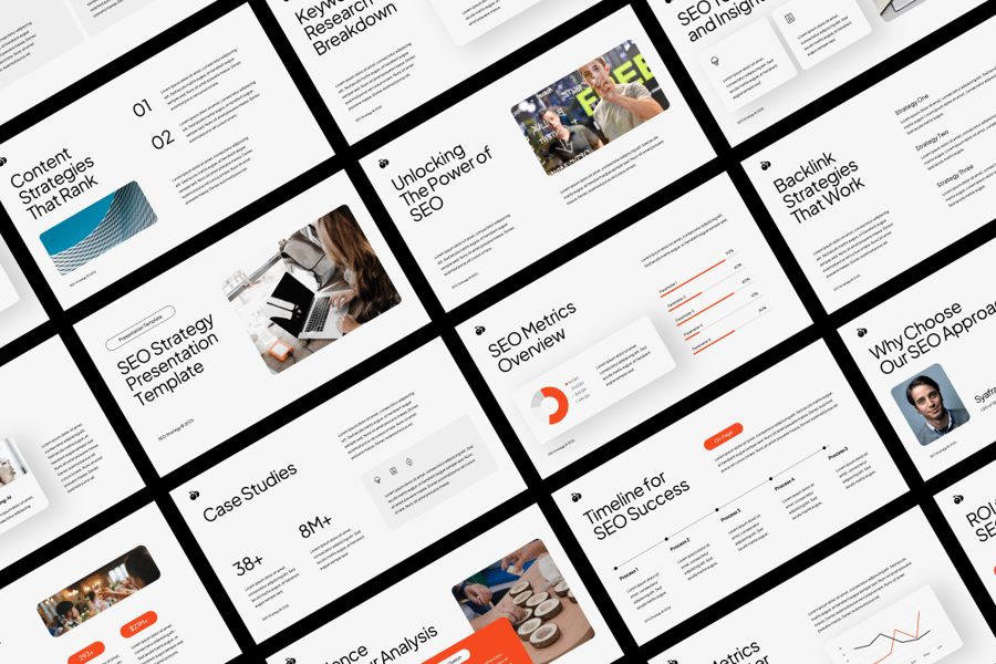 SEO策略PPT模板 (PPTX)