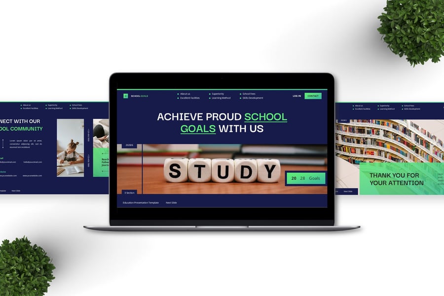 学校目标 – 教育PPT模板 (PPTX)