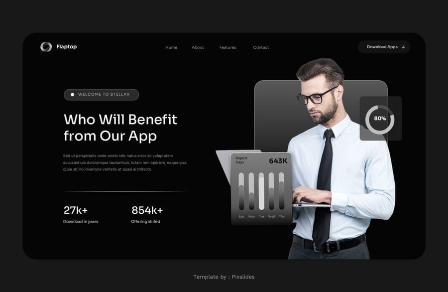 笔记本设备模型样机PPT模板 (PPT,PPTX)